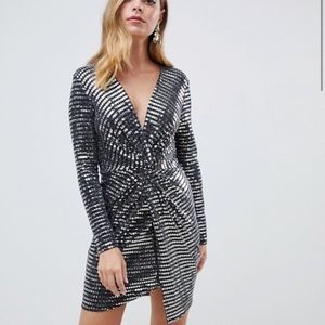 Black and Silver Sequin Dress